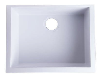 ALFI brand AB2420UM 24" Undermount Single Bowl Granite Composite Kitchen Sink