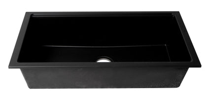 ALFI brand AB3418SBUM 33" Granite Composite Workstation Step Rim Single Bowl Undermount Sink with Accessories