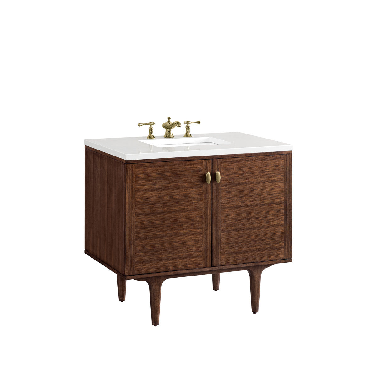 Amberly 36" Single Vanity Cabinet, Mid-Century Walnut