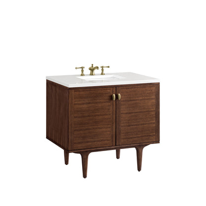 Amberly 36" Single Vanity Cabinet, Mid-Century Walnut