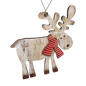 Rustic Wooden Reindeer Ornament -