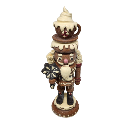 Gingerbread Nutcracker Figurine - Hot Cocoa
