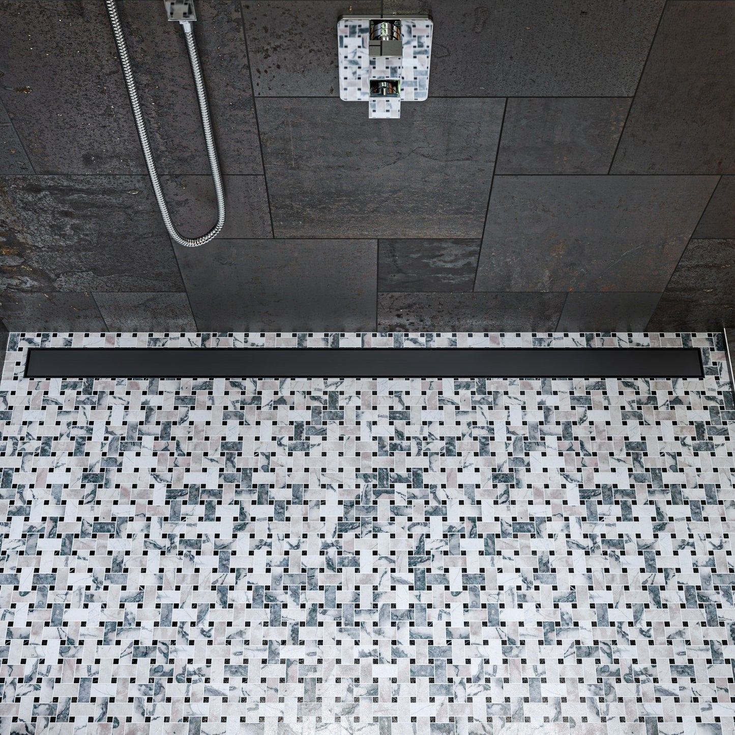 ALFI brand ABLD59B Linear Shower Drain with Solid Cover