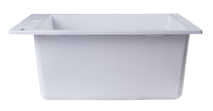 ALFI brand AB2420DI 24" Drop-In Single Bowl Granite Composite Kitchen Sink