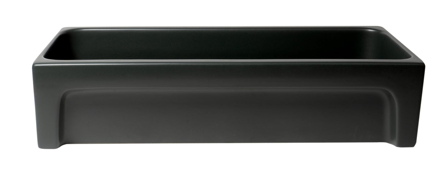 ALFI brand  AB36TRBM 36" Black Matte Above Mount Fireclay Bathroom Trough Sink