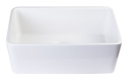 ALFI brand AB503 AB503-W White 23" Smooth Apron Fireclay Single Bowl Farmhouse Kitchen Sink