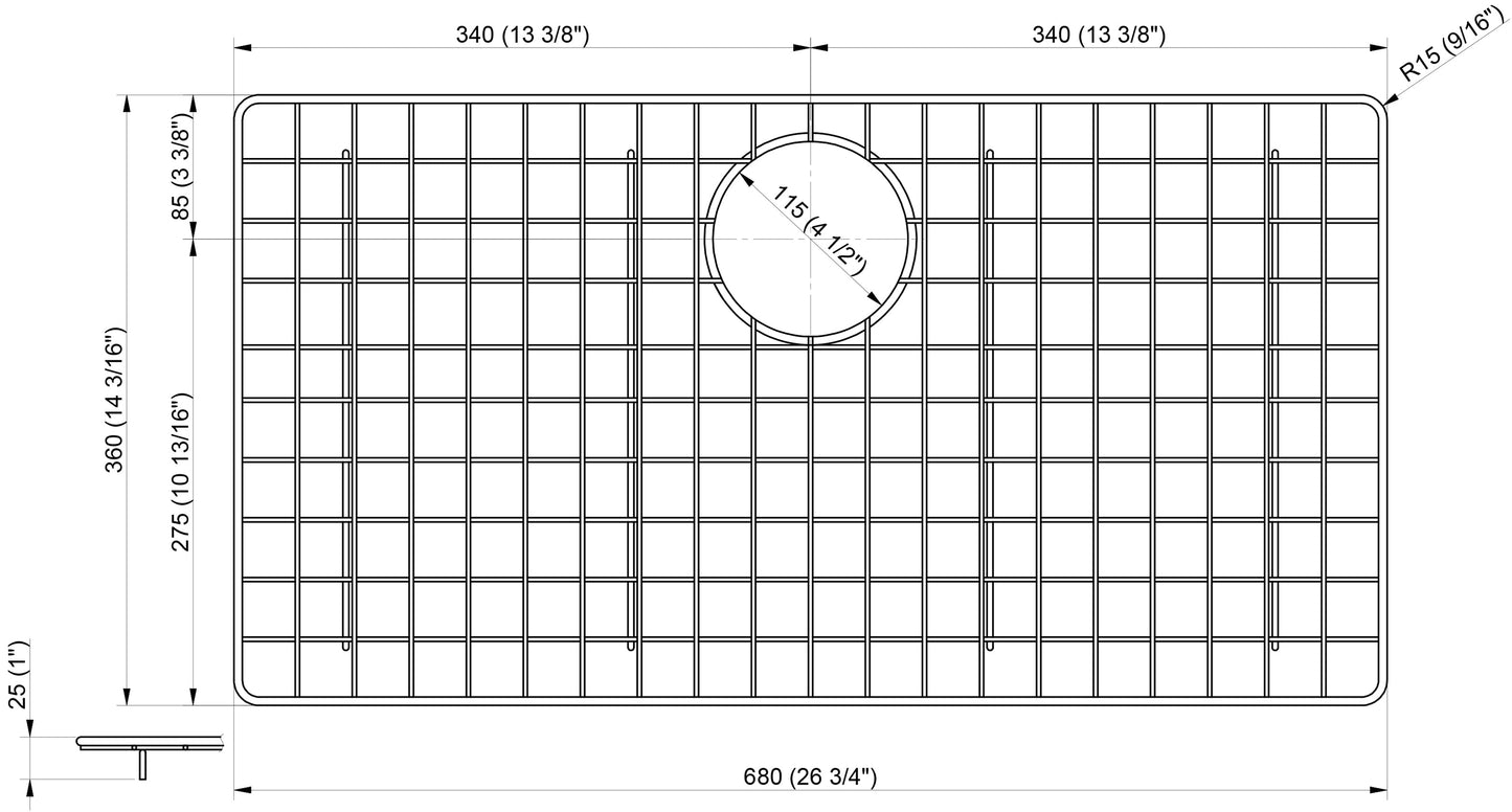 ALFI brand  ABGR3322 Stainless Steel Grid for AB3322DI and AB3322UM