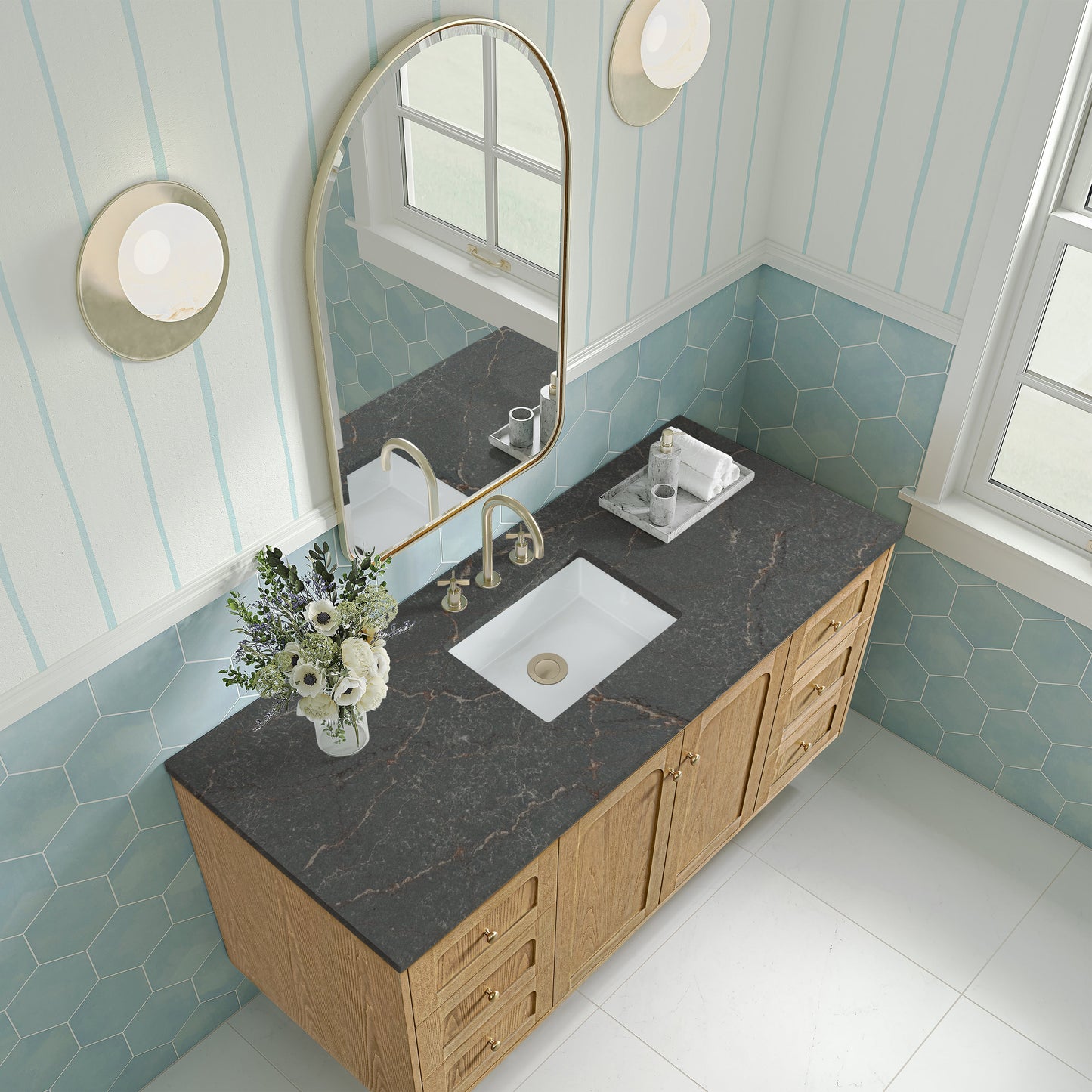 Laurent 60" Single Vanity, Light Natural Oak