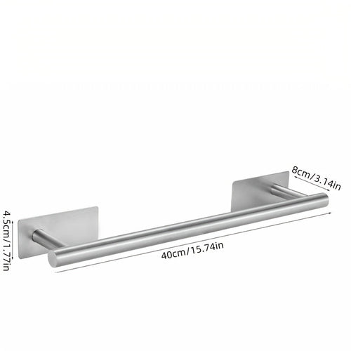 SpaceSaving Stainless Steel Towel Rack  Hook Set