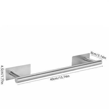 SpaceSaving Stainless Steel Towel Rack  Hook Set