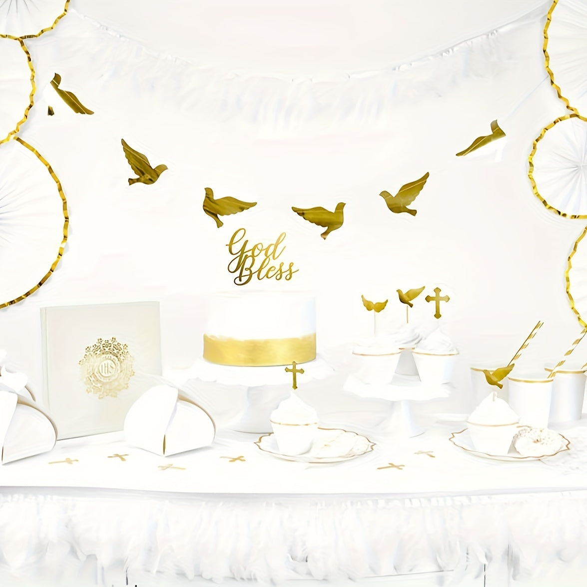 Elegant 60Piece White Disposable Plate Set for Events