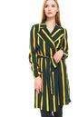 Striped Long Sleeve Belted Jacket | Apparel | Kitchen + Metal