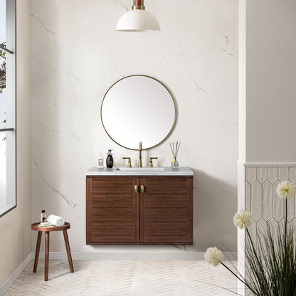 Amberly 36" Single Vanity Cabinet, Mid-Century Walnut