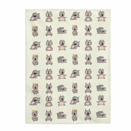 Lama Yoga Poses Velveteen Plush Blanket | Kitchen + Metal