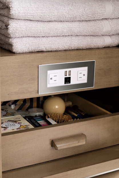 Portland 60" Double Vanity Cabinet, Whitewashed Walnut