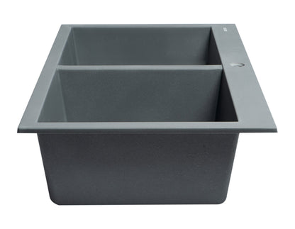 ALFI brand AB3420DI 34" Drop-In Double Bowl Granite Composite Kitchen Sink