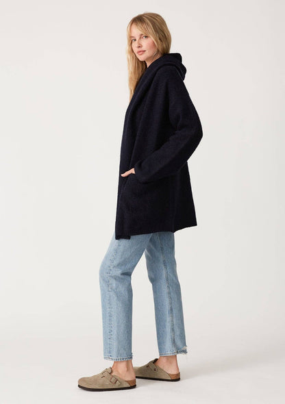 Lovestitch Mid-Length Oversized Long Sleeve Hooded Coatigan