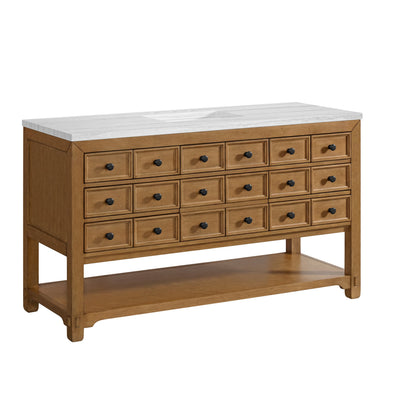 Malibu 60" Single Vanity Cabinet, Amber Birch