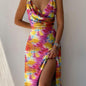 V-neck Slit Sling Dress - Summer Fashion Sexy Slim Suspender Dresses for Women