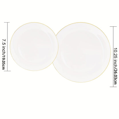 Elegant GoldTrimmed Disposable Plate Set for Events