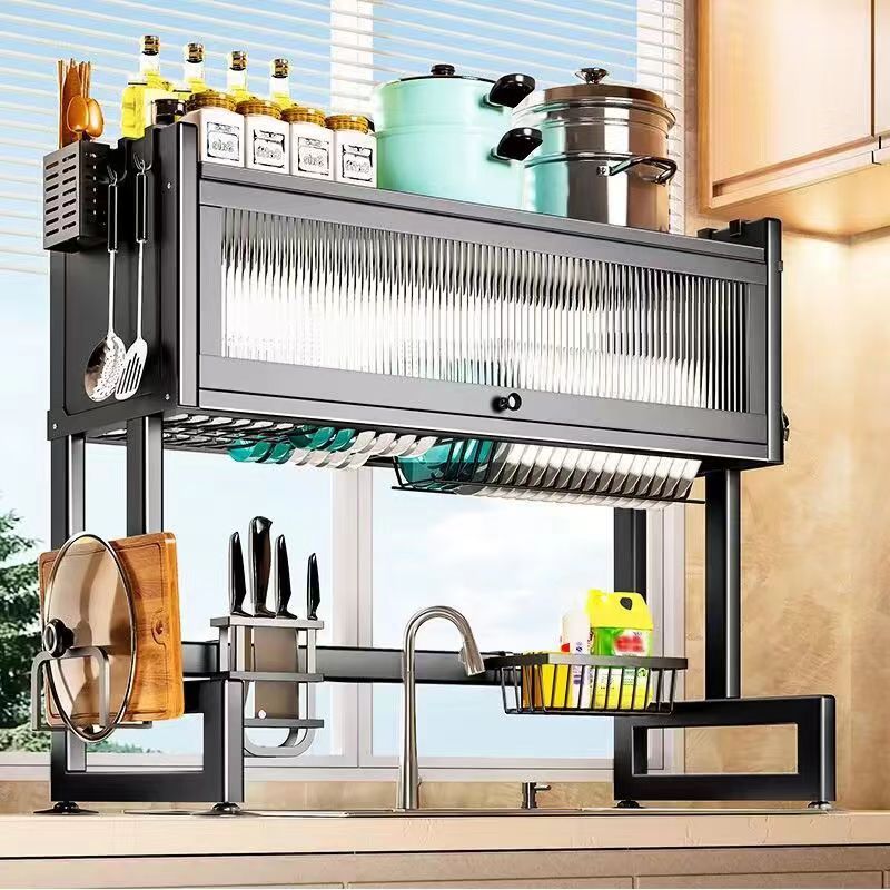 Kitchen Sink Storage Stand Surface Washed Bowl And Chopstick Rack | Kitchen + Metal