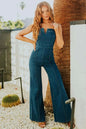 Spaghetti Strap Wide Leg Denim Jumpsuit