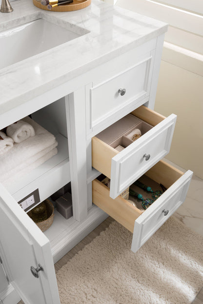 De Soto 36" Single Vanity Cabinet, Bright White