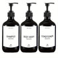 Set of 3 Refillable Pump Dispensers with Labels 500ml
