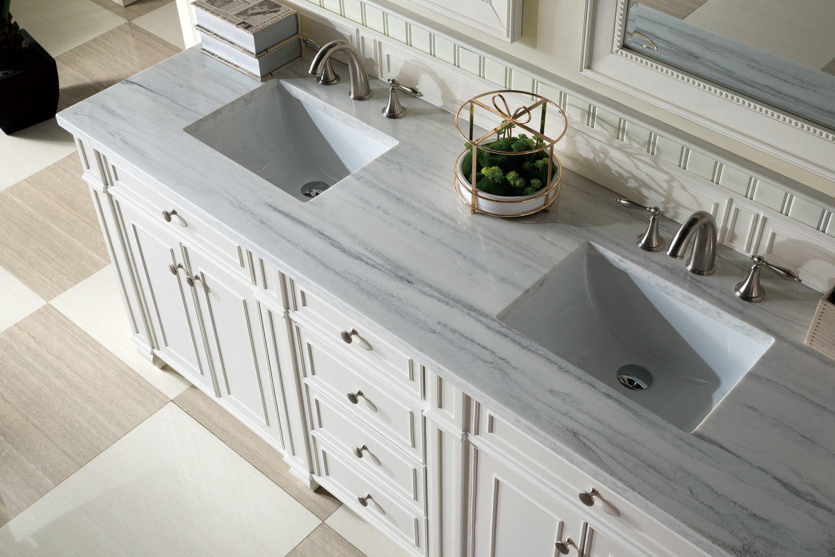 Bristol 72" Double Vanity Cabinet, Bright White