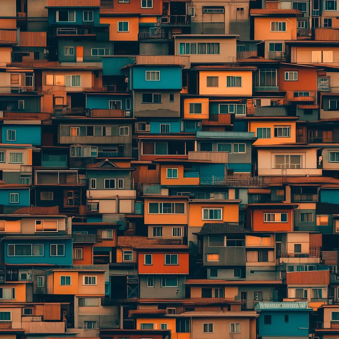 Stacked Cityscape Mural