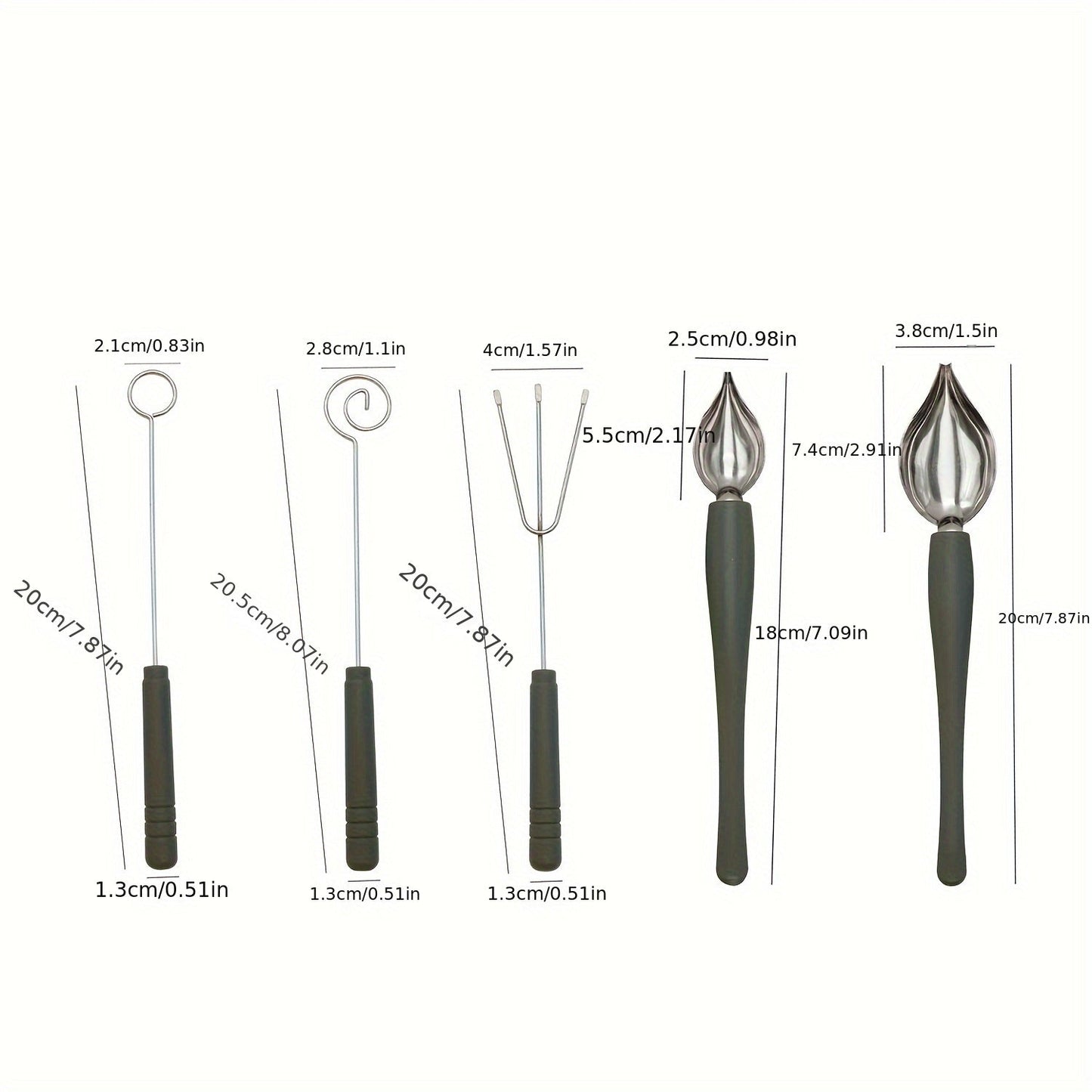 Decorative Chocolate Dipping and Art Spoons Set