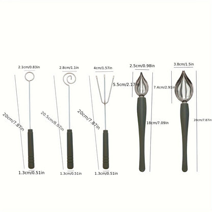 Decorative Chocolate Dipping and Art Spoons Set