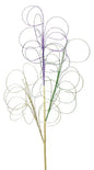 35"L GLITTER CURLY TWIG SPRAY MARDI GRAS