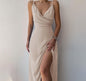 V-neck Slit Sling Dress - Summer Fashion Sexy Slim Suspender Dresses for Women