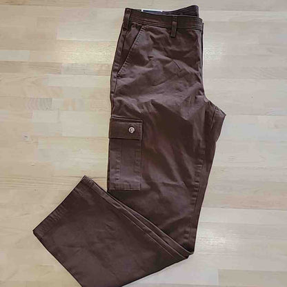 Club Room Men's Size 34 Regular-Fit Stretch Cargo Pants - Classic Brown
