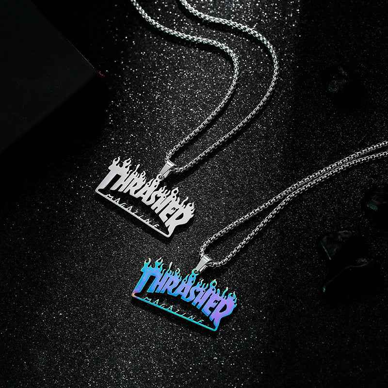 Hip-Hop Women's Moon Necklace with Blue/White Electroplated Chain - Stylish Accessory for Trendsetters