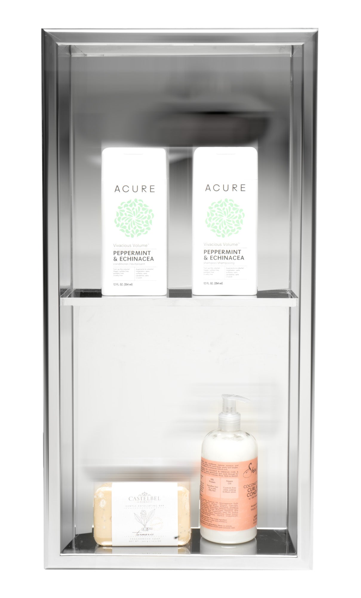 ALFI brand ABN1224 12 x 24  Vertical Double Shelf Bath Shower Niche