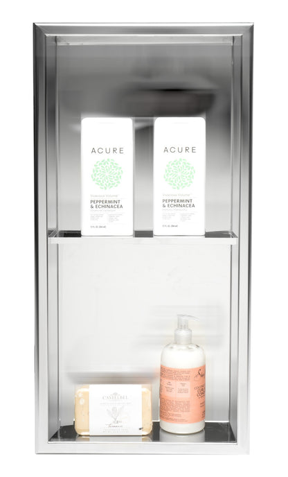 ALFI brand ABN1224 12 x 24  Vertical Double Shelf Bath Shower Niche