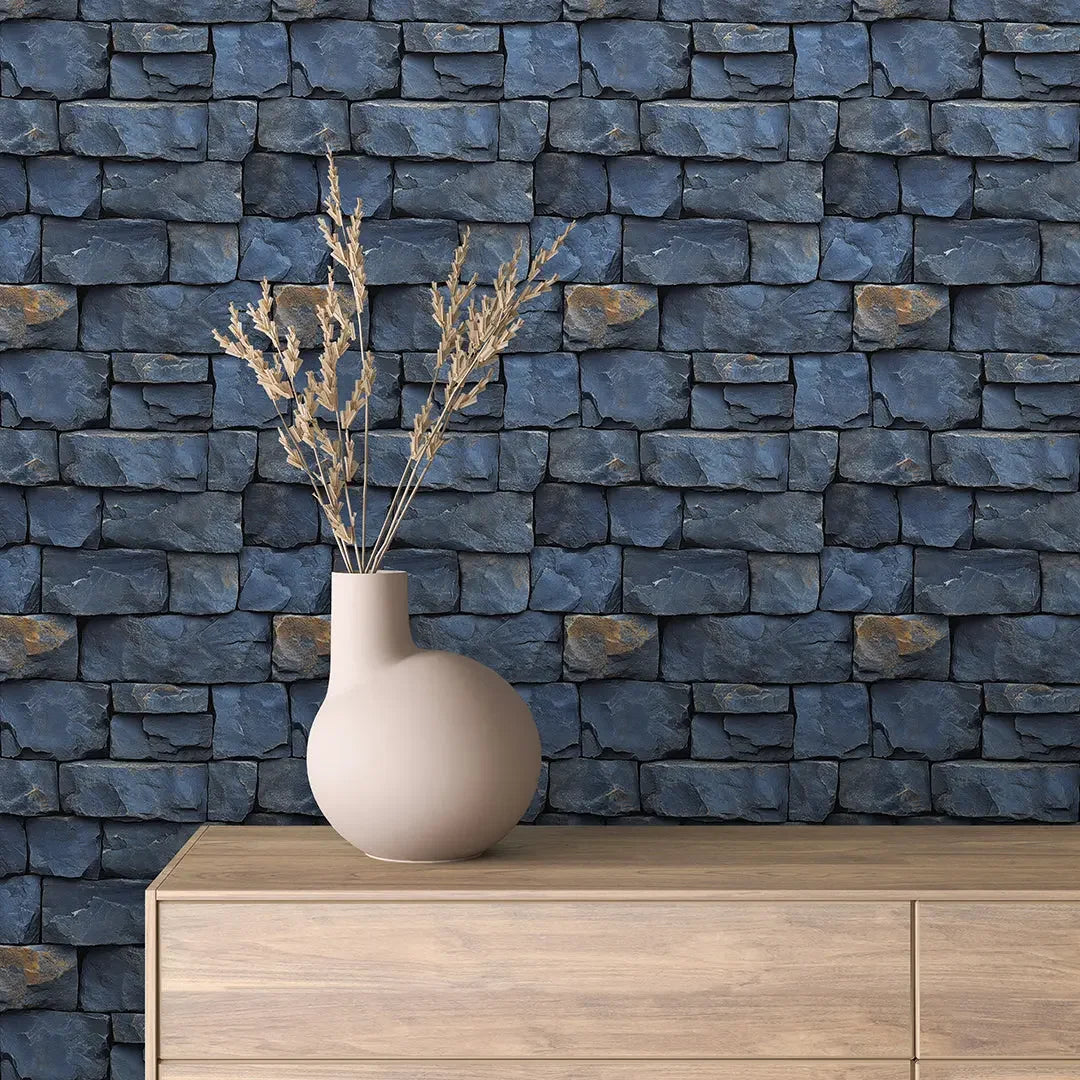 Cobalt Slate Ledge Stone Wall