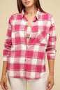 ZENANA Cotton Plaid Shacket With Front Pocket