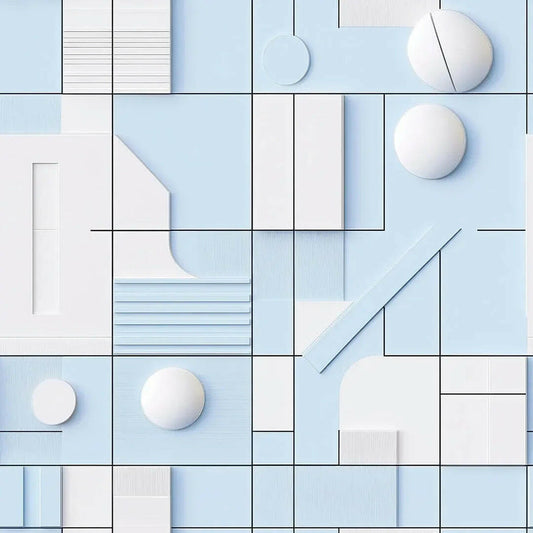 Pastel Blueprint Composition