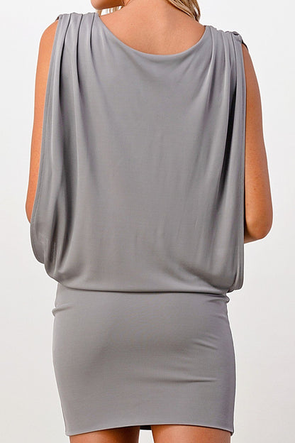 Sleeveless Draped Mini Dress with V-Neckline | Apparel | Kitchen + Metal