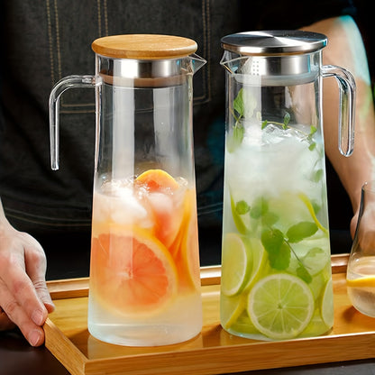 1pc, Water Pitcher With Lid, 37.1oz/54.1oz Heavy Duty Drink Picher,