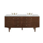 Amberly 72" Double Vanity Cabinet, Mid-Century Walnut