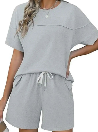 Round Neck Short Sleeve matching shorts and top set