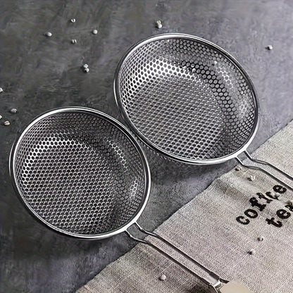 Stainless Steel Colander with Wooden Handle Essential Kitchen Skimmer