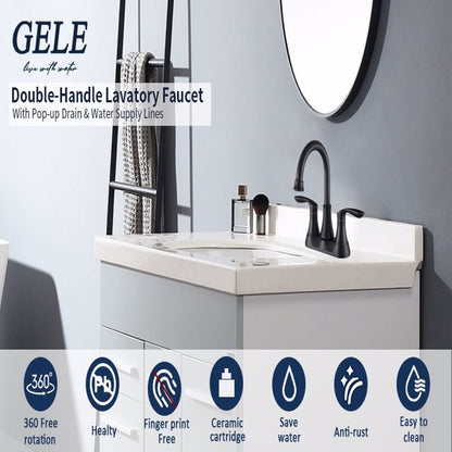 2 Handles 4-inch Oil Wiped Bronze Bathroom Faucet | Faucets | Kitchen + Metal