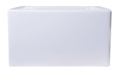 ALFI brand AB3618DB Smooth Apron Thick Wall Fireclay Double Bowl Farm Sink
