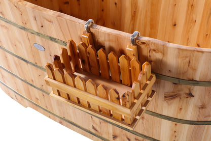 ALFI brand  AB1103 59" Free Standing Cedar Wood Bathtub with Bench