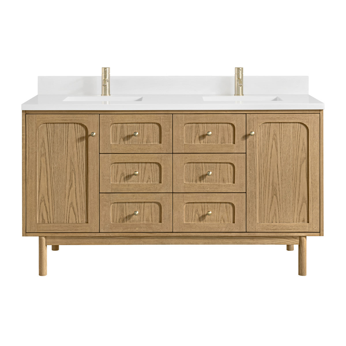 Laurent 60" Double Vanity, Light Natural Oak